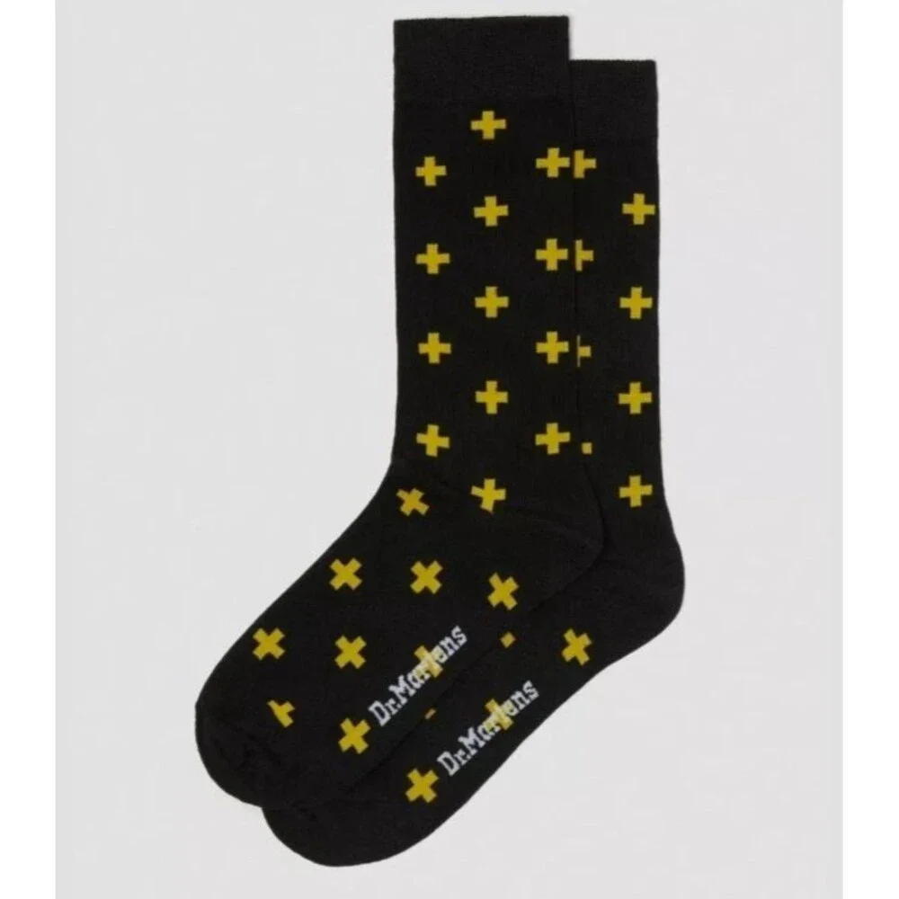 Dr. Martens AirWair Cross Logo Organic Cotton Blend Crew Socks S/M  (3-8) NEW